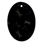 Background Pattern Dragonfly Ornament (Oval)