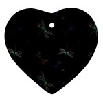 Background Pattern Dragonfly Ornament (Heart)