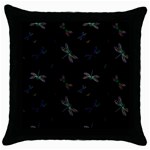 Background Pattern Dragonfly Throw Pillow Case (Black)