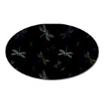 Background Pattern Dragonfly Oval Magnet