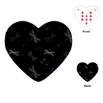 Background Pattern Dragonfly Playing Cards Single Design (Heart)