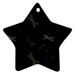 Background Pattern Dragonfly Star Ornament (Two Sides)