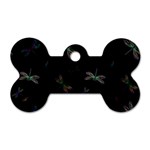 Background Pattern Dragonfly Dog Tag Bone (Two Sides)