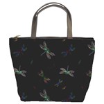 Background Pattern Dragonfly Bucket Bag