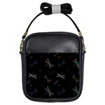 Background Pattern Dragonfly Girls Sling Bag