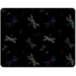 Background Pattern Dragonfly Fleece Blanket (Medium)