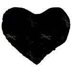 Background Pattern Dragonfly Large 19  Premium Heart Shape Cushions