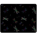 Background Pattern Dragonfly Two Sides Fleece Blanket (Medium)