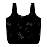 Background Pattern Dragonfly Full Print Recycle Bag (L)