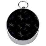 Background Pattern Dragonfly Silver Compasses