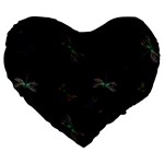 Background Pattern Dragonfly Large 19  Premium Flano Heart Shape Cushions