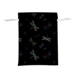 Background Pattern Dragonfly Lightweight Drawstring Pouch (L)