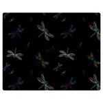 Background Pattern Dragonfly Premium Plush Fleece Blanket (Medium)