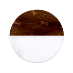 Background Pattern Dragonfly Classic Marble Wood Coaster (Round) 