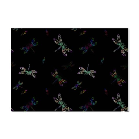 Background Pattern Dragonfly Crystal Sticker (A4) from ArtsNow.com Front