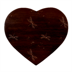 Background Pattern Dragonfly Heart Wood Jewelry Box