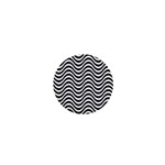 Black White Wave Pattern Wavy Water Seamless 1  Mini Buttons