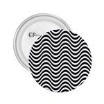 Black White Wave Pattern Wavy Water Seamless 2.25  Buttons