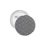 Black White Wave Pattern Wavy Water Seamless 1.75  Buttons