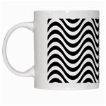 Black White Wave Pattern Wavy Water Seamless White Mug