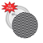 Black White Wave Pattern Wavy Water Seamless 2.25  Buttons (10 pack) 