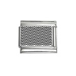 Black White Wave Pattern Wavy Water Seamless Italian Charm (9mm)