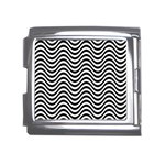 Black White Wave Pattern Wavy Water Seamless Mega Link Italian Charm (18mm)