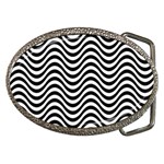 Black White Wave Pattern Wavy Water Seamless Belt Buckles