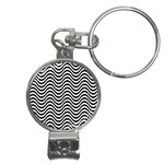 Black White Wave Pattern Wavy Water Seamless Nail Clippers Key Chain