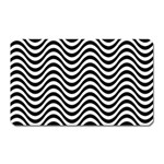 Black White Wave Pattern Wavy Water Seamless Magnet (Rectangular)