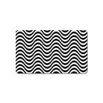 Black White Wave Pattern Wavy Water Seamless Magnet (Name Card)