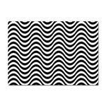 Black White Wave Pattern Wavy Water Seamless Sticker A4 (10 pack)