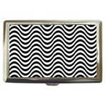 Black White Wave Pattern Wavy Water Seamless Cigarette Money Case