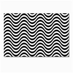 Black White Wave Pattern Wavy Water Seamless Postcard 4 x 6  (Pkg of 10)