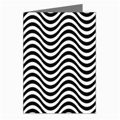 Black White Wave Pattern Wavy Water Seamless Greeting Cards (Pkg of 8) from ArtsNow.com Left