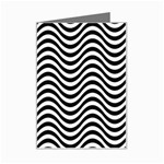 Black White Wave Pattern Wavy Water Seamless Mini Greeting Card