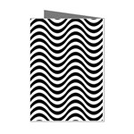 Black White Wave Pattern Wavy Water Seamless Mini Greeting Cards (Pkg of 8)