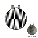 Black White Wave Pattern Wavy Water Seamless Hat Clips with Golf Markers