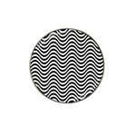 Black White Wave Pattern Wavy Water Seamless Hat Clip Ball Marker (4 pack)