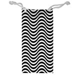 Black White Wave Pattern Wavy Water Seamless Jewelry Bag