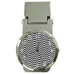 Black White Wave Pattern Wavy Water Seamless Money Clip Watches