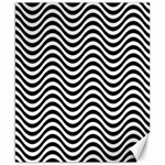 Black White Wave Pattern Wavy Water Seamless Canvas 8  x 10 