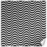 Black White Wave Pattern Wavy Water Seamless Canvas 12  x 12 