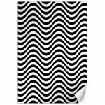 Black White Wave Pattern Wavy Water Seamless Canvas 12  x 18 