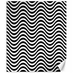 Black White Wave Pattern Wavy Water Seamless Canvas 20  x 24 