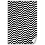 Black White Wave Pattern Wavy Water Seamless Canvas 20  x 30 