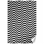 Black White Wave Pattern Wavy Water Seamless Canvas 24  x 36 