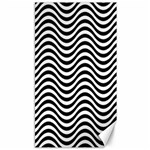 Black White Wave Pattern Wavy Water Seamless Canvas 40  x 72 