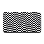 Black White Wave Pattern Wavy Water Seamless Medium Bar Mat