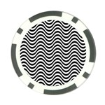 Black White Wave Pattern Wavy Water Seamless Poker Chip Card Guard